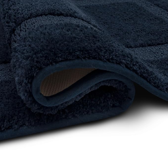 Mohawk Home Prestige Casual Solid Navy Blue 1' 8" X 2' 10" Bath Mat Perfect for Bathroom