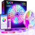 TJOY LED Lights for Bedroom 25ft, RGB Color Changing, Remote&APP Control | Music Sync Rope Lights via Bluetooth for Room Decor, Strong Adhesive, DIY