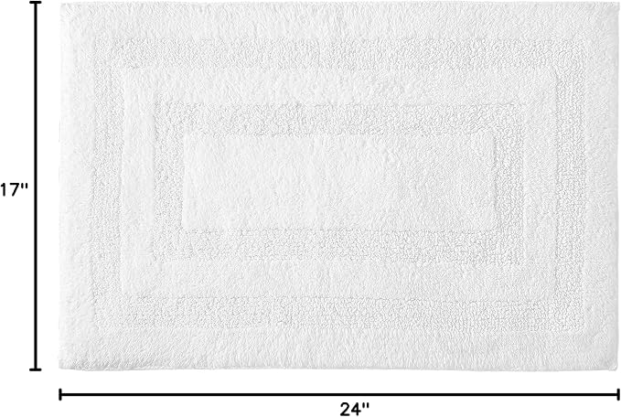 Nautica - Bath Rugs, Reversible Tufted Cotton Bath Mat, Soft & Absorbent, Oeko-Tex Certified (Micellar Solid White, 2-Piece)