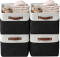 DECOMOMO Storage Bins, Large Fabric Storage Baskets for Shelves 4 Pack | 15 x 11 x 9.5 inches Decorative Linen Closet Organizers (Black & White)