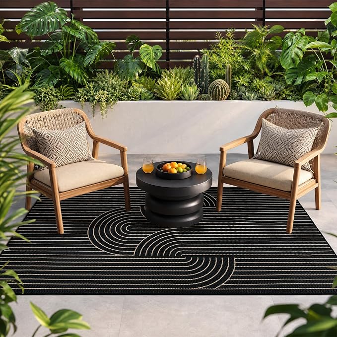 EDIMENS 3x5 Outdoor Rugs Easy Jute Porch Patio Rug Front Door Mat Entryway | Washable Non-Slip Geometric Rugs for Entryway Indoor Outdoor Farmhouse Rug Modern Carpet Area Rug for Living Room Kitchen