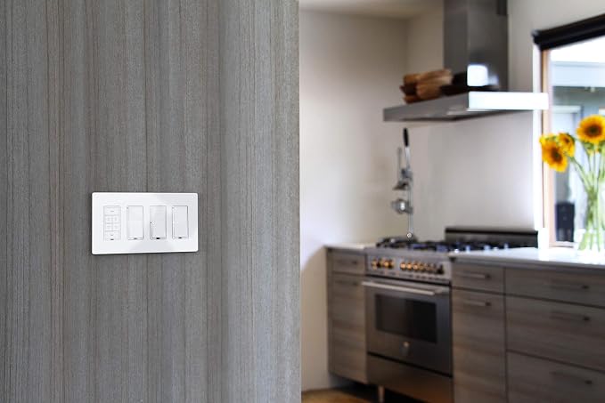 Insteon Smart Switch for Home, On/Off Switches for Lights, Fans, & Motors Up to 1HP, 1800W Scene Controller, Hub Only Required for Use with Alexa & Google Assistant, Neutral Wire Needed - 2477S