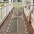 Rugalia Easy Jute Rainbow Runner Rug, 2.6x8 Washable Rugs Runner for Hallway Non-Slip Boho Farmhouse Kitchen Runner Rug, Modern Abstract Indoor Outdoor Carpet for Porch Laundry Entryway