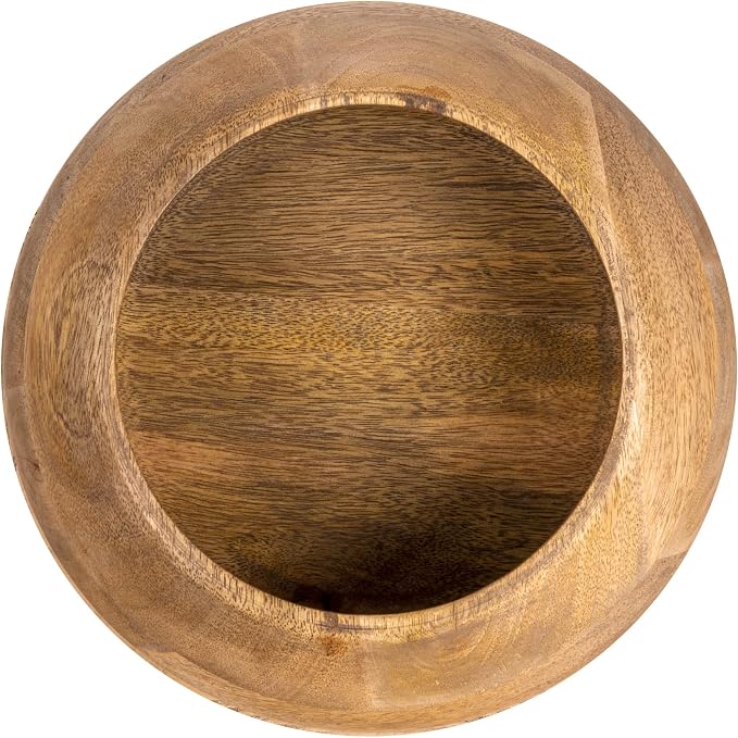 Bloomingville Modern Round Wood Bowl, Natural Finish