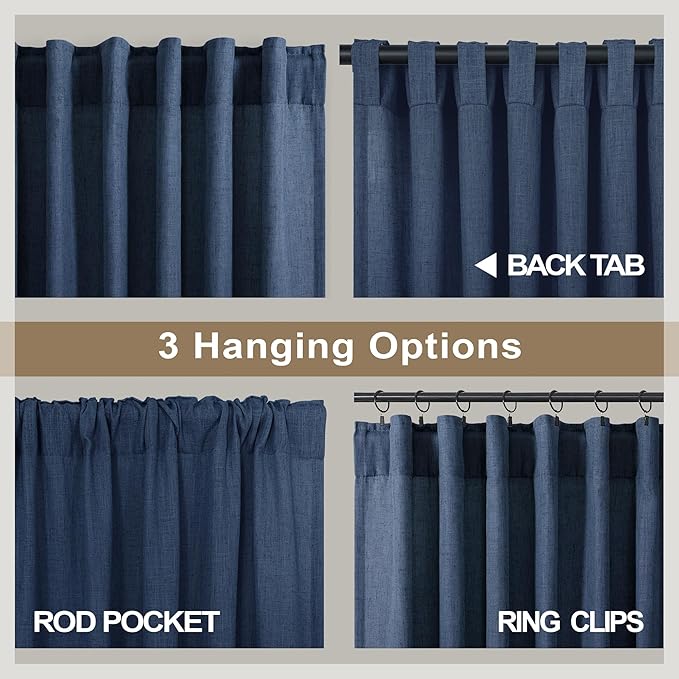 Navy Blue Curtains 84 Inch Length - Image 4