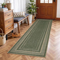 GarveeHome 2x6 Runner Rug for Hallway Modern Solid Washable Kitchen Rugs | Non Slip Modern Neutral Bordered Stain Resistant Indoor Throw Carpet for Nursery Kitchen Dining Room Entryway, Natural