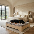 Elevated Wooden Dog Bed with Foam Mattress, Natural Wood, X-Large | Raised Dog Bed with Washable Cover and Supportive Foam Mattress, Crafted for X-Large Dogs and Modern Homes