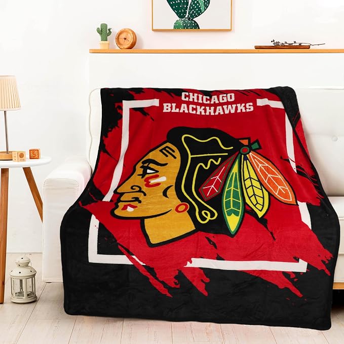 Northwest NHL Chicago Blackhawks Micro Raschel Throw Blanket, 46" x 60", Dimensional
