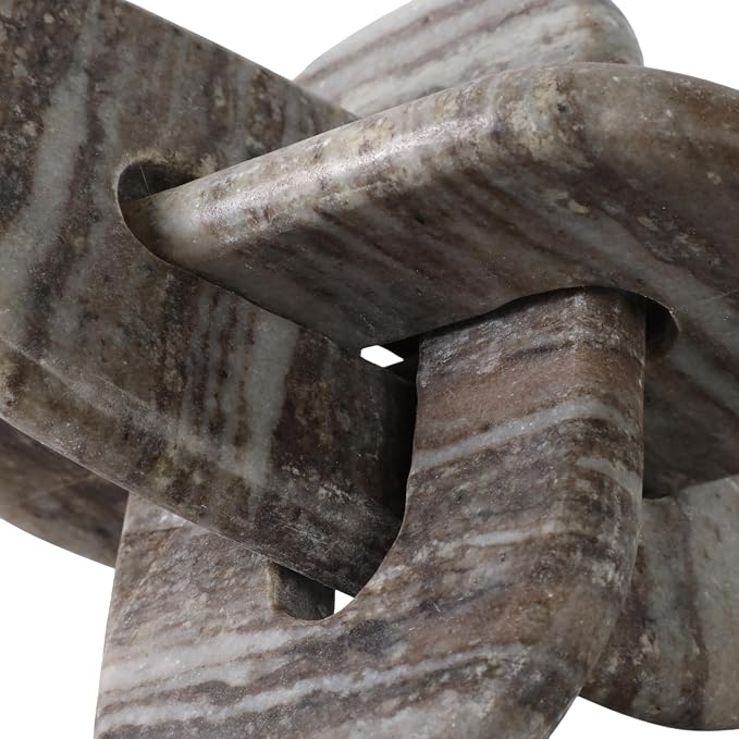 Sagebrook Home 9x9 Rounded Marble Knot, Grey Stone Sculpture