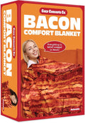 WHAT DO YOU MEME? Cozy Concepts Co. Bacon Comfort Blanket by Relatable - Cozy Throw for Room Decor, Everyday Lounging or Funny Gag Gifts for Teens - Includes 1 Giant 60" Bacon Blanket