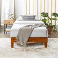 Mellow Naturalista Grand - 12 Inch Solid Wood Platform Bed with Wooden Slats - No Box Spring Needed - Twin (Cherry)