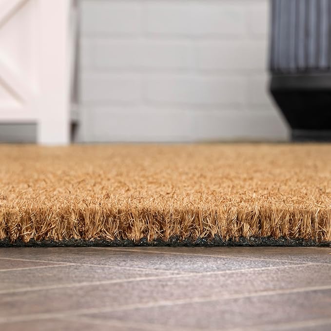 JONATHAN Y CHG100A-23 Peater Classic Casual Commerical Natural Coir Light Brown 2 ft. x 3 ft. Doormat for Entrance, Front Door, Entryway
