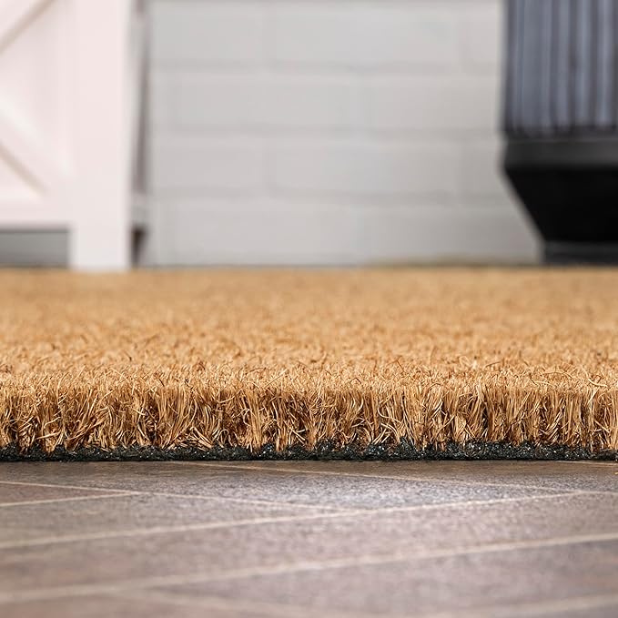 JONATHAN Y CHG100A-6 Peater Classic Casual Commerical Natural Coir Light Brown 6 ft. x 9 ft. Doormat for Entrance, Front Door, Entryway