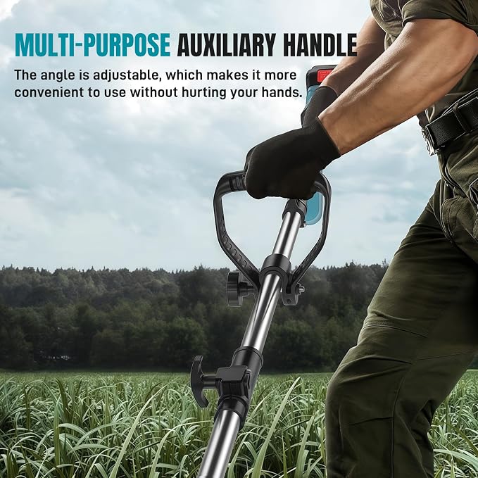 Handheld Lithium Battery Portable Lawn Mower | Self-Propelled | 5.0Ah Batteries & Charger | 45min Runtime | Smart Cut Technology | Folds for Storage