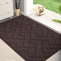 PURRUGS Dirt Trapping Door Mat 32" x 47", Non-Slip Machine Washable Entry Rug, Dog Doormat, Indoor Front Door Mat, Super Absorbent Entryway Rug for Muddy Shoes & Paws, Brown