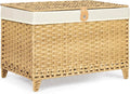 Wicker Storage Basket with Lid, 200L Storage Bin with Removable Liner Bag | Rattan-Inspired Shelf Basket Design, Storage Trunk with Heightened Feet, Wardrobe Storage Container & Home Organizer