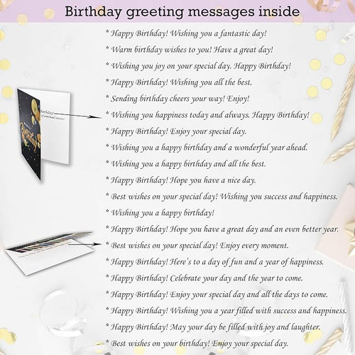 100 Happy Birthday Cards Bulk, Folded with Envelopes, Stickers, Large 5x7 Inch, and Generic Greetings Inside for Office, Business, Employees and Personal