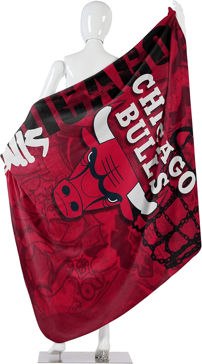 Northwest NBA Chicago Bulls Unisex-Adult Fleece Throw Blanket, 50" x 60", Hard Knocks (Pack of 8)