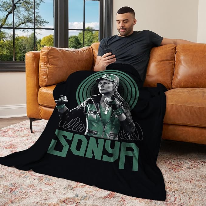 Mortal Kombat Silk Touch Throw Blanket – Sonya, Ultra-Soft Fleece, Plush & Lightweight, 50 x 60
