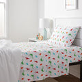 Amazon Basics Kid's Soft, Breathable, Easy-Wash Microfiber 3-Piece Sheet Set with Fitted Sheet, Twin, Multi-Color Dinosaurs, Animal Print