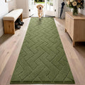 PURRUGS Dirt Trapping Door Mat 24" x 84", Non-Slip Machine Washable Entry Rug, Dog Doormat, Indoor Front Door Mat, Super Absorbent Entryway Rug for Muddy Shoes & Paws, Sage Green