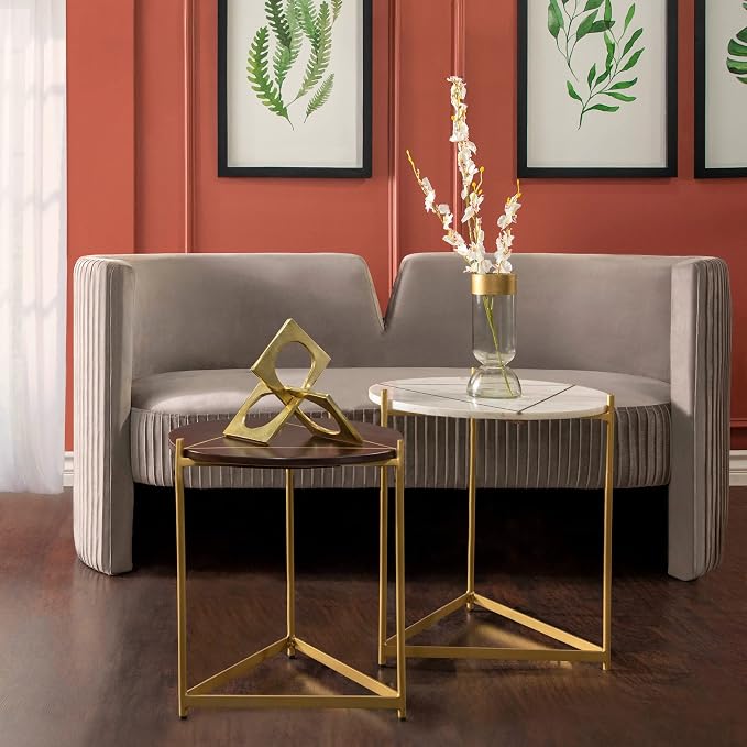 Metal Modern Decorative Accent for Table Top & Shelf – Abstract Coffee Table Decor for Living Room, Indoor Home Decor – Modern Stylish Tabletop Accessories Accent Piece – 6", Gold