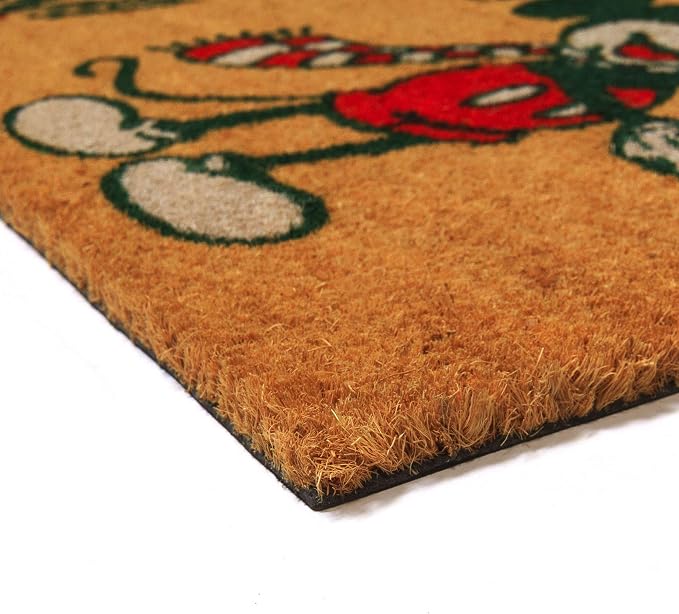 Gertmenian Disney Mickey Mouse Coir Doormat - 2x3 Welcome Mat (2-Pack), Ideal for High Traffic Areas in Front Door, Garage, Entryway - Retro Mickey Home for Christmas, 47321