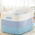 Artfeel Blanket Basket,Rectangle Woven Baskets for Storage,30L Laundry Basket for Decorative Nursery Blanket,Toys,Dirty Clothes and Magazine in Shelves,Baby Room,and Living Room