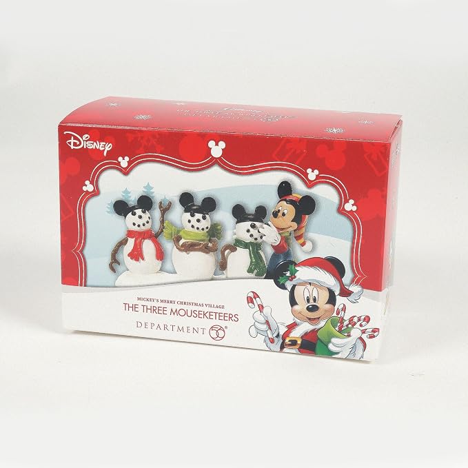Department 56 Disney Village Accessories The Three Mousketeers Figurine, 2.25 Inch, Multicolor