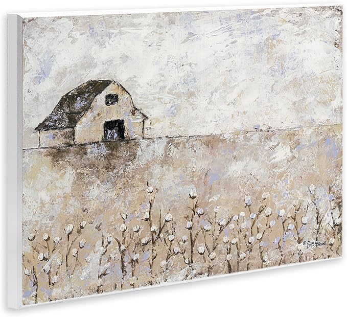 Rustic White Barn Landscape, 10 x 15 Inch Mounted Print on Wall Plaque | Stupell Industries · By Britt Hallowell · Ready to hang · Made in USA