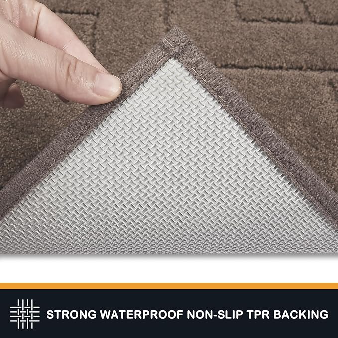 PURRUGS Dirt Trapping Door Mat 24" x 84", Non-Slip Machine Washable Entry Rug, Dog Doormat, Indoor Front Door Mat, Super Absorbent Entryway Rug for Muddy Shoes & Paws, Grayish Brown