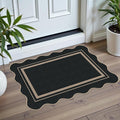 Easy Jute Entryway Rug 20"x32", Black Small Indoor Outdoor Carpet, Washable Non-Slip Floor Mat for Entryway, Kitchen, Porch