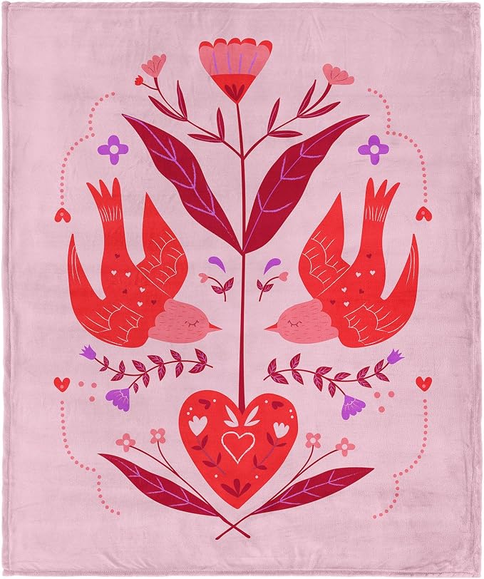 NORTHWEST Valentine's Day, Flying Birds, Silk Touch Throw Blanket 50 x 60 Inches