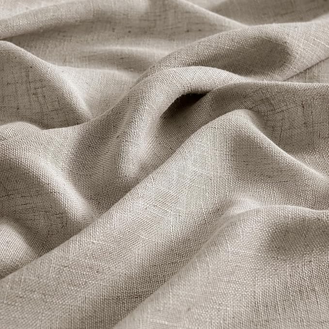 MIULEE Burlywood Birch Linen Curtains 108 Inches Long 2 Panels - Image 4