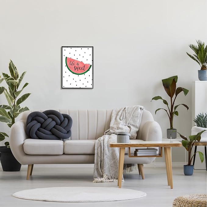 Watermelon Still Life Sweet Fruit, 16 x 20 Inch Framed Giclée Print | Stupell Industries | Black, 16 x 20 Inches, Easy to Hang and Sturdy, Made in USA, by Anna Quach