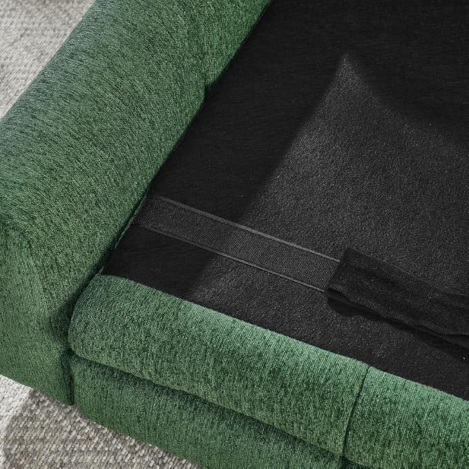 51" Dog Sofa Couch Bed for Small, Medium, Large Dogs, Soft Memory Foam Pet Sofa with Durable Linen Fabric, Comfortable Pet Couch with Backrest and Armrests, Easy to Clean and Maintain（Green）