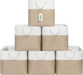 ECDYQXVU 13x13x13 Inch Storage Cube Bins Foldable Organizer Baskets 6 Pack | Soft Cotton Handles, Premium EVA Fabric, Hard Cardboard Bottom, Sturdy Metal Rim, Closet Shelf, Living Room, Bedroom, Laundry