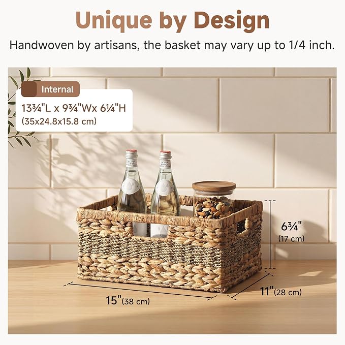 StorageWorks Large Wicker Baskets for Organizing with Handles,1-Pack