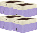 BALEINE 4 Pack Fabric Closet Storage Bins for Shelves, Linen Closet Organizers and Storage, Decorative Baskets for Organizing, Shelf, Clothes, Home, Office (Lavender, 12"x8"x8")