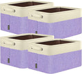BALEINE 4 Pack Fabric Closet Storage Bins for Shelves, Linen Closet Organizers and Storage, Decorative Baskets for Organizing, Shelf, Clothes, Home, Office (Lavender, 17''x13''x10.5'')