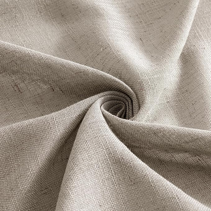 MIULEE Burlywood Birch Linen Curtains 108 Inches Long 2 Panels - Image 8