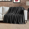 Lucky Brand Solid Plush 50"X70" Throw Blanket, Black - Soft, Cozy, and Timeless Comfort