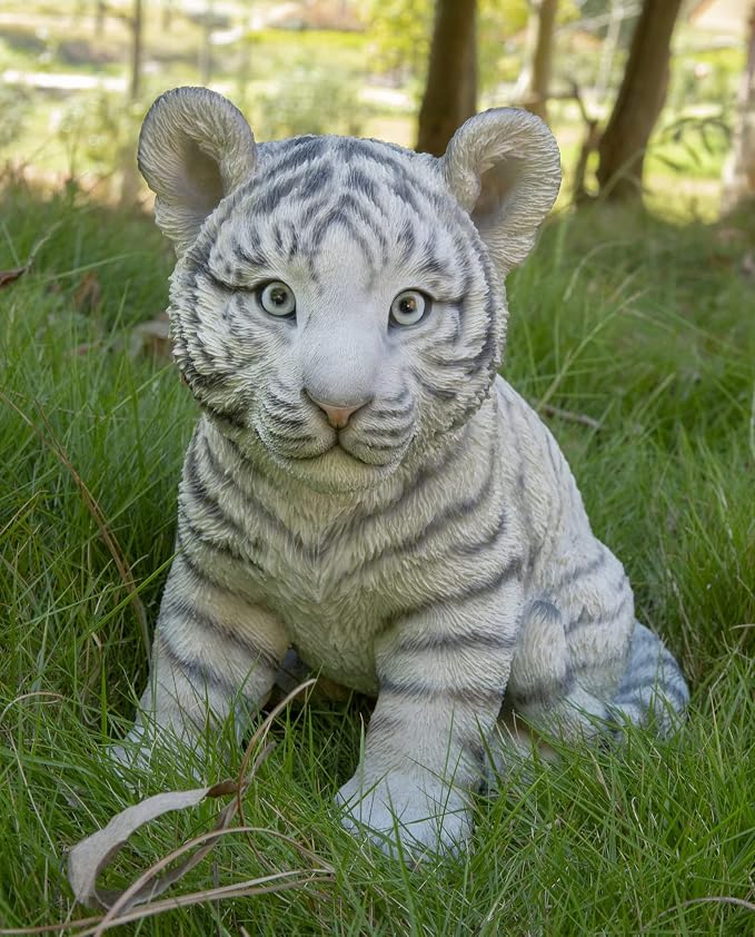 Tocca Hi-Line Gift Sitting White Tiger CUB Statue
