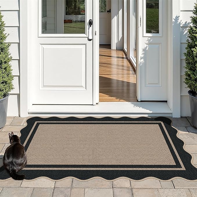 Easy Jute 3x5 Brown Rectangle Area Rug,Washable Entryway Rug, Modern Door Carpet,Neutral Non-Slip Outdoor Indoor Farmhouse Rug for Living Room Kitchen Patio Bedroom