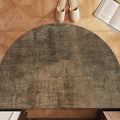 TOMWISH Door Mat Outdoor Entrance Brown Doormat-Semicircular Durable Front Door Mat for Outside Inside Entryway Keeps Your Floors Clean Decorative Design Indoor Rug for Kitchen Living Room 18" X 30"
