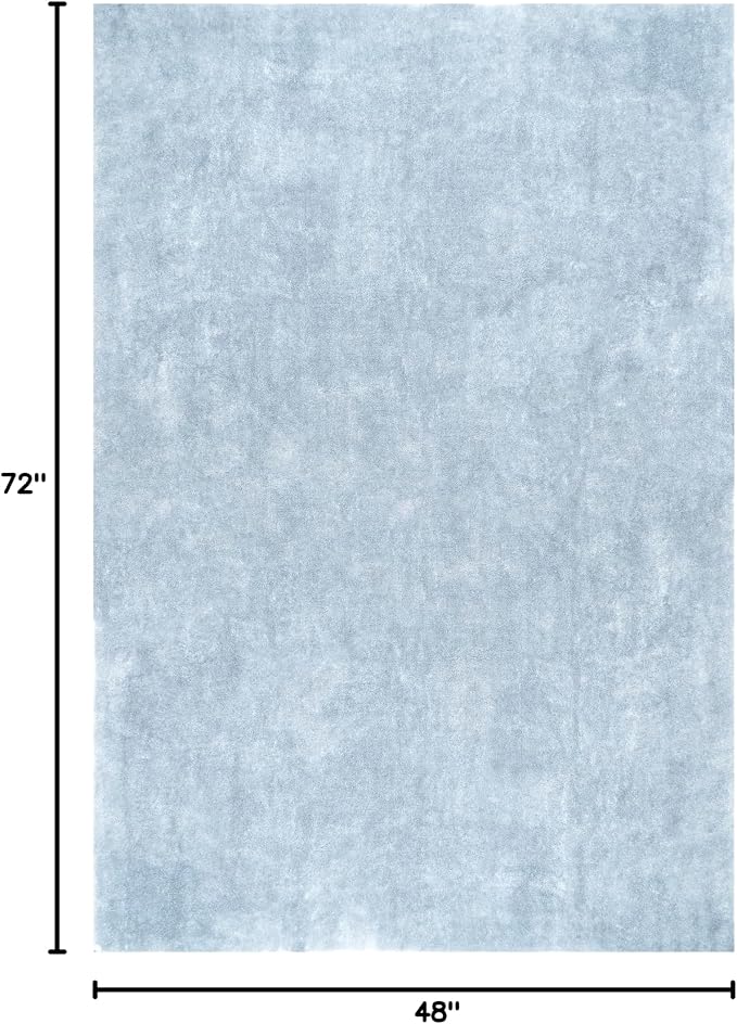 nuLOOM Loni Light Blue Solid Washable Area Rug, 4' x 6'
