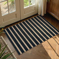 Lahome Striped Easy Jute Front Door Mat, 2x3 Kitchen Outdoor Rug Washable | Indoor Entryway Rugs Black, Modern Farmhouse Neutral Non Slip Non Shedding Small Carpet for Entry Welcome Entrance Foyer
