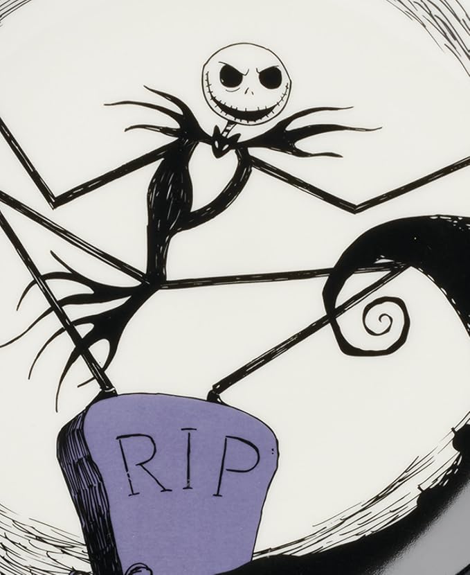 Lenox Nightmare Before Christmas Halloween Accent Plates, Appetizer Set | porcelain, dishwasher safe, microwave safe | also great as a halloween dessert plate for salad or bread