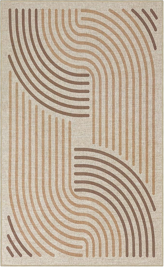 Easy Jute 3x5 Brown Outdoor Enterway Rug Machine Washable Mat