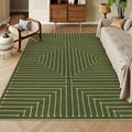 Lahome Neutral Easy Jute 8x10, Black and Brown Living Room Rug | Farmhouse Rhombus Non Slip Non Shedding Floor Carpet for Dining Room Basement